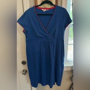 Boden Blue Polka Dot Midi Dress